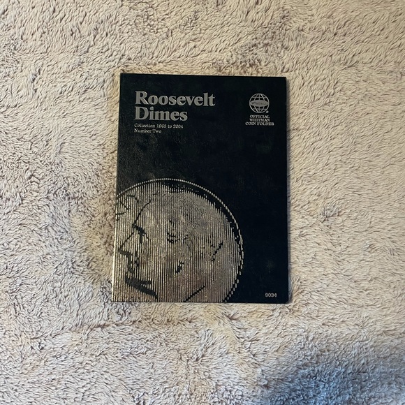 Empty Roosevelt dimes collectors folder